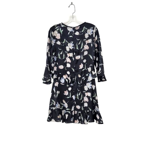 Avec Les Filles Black Floral Dress Size 4 - Picture 2 of 4